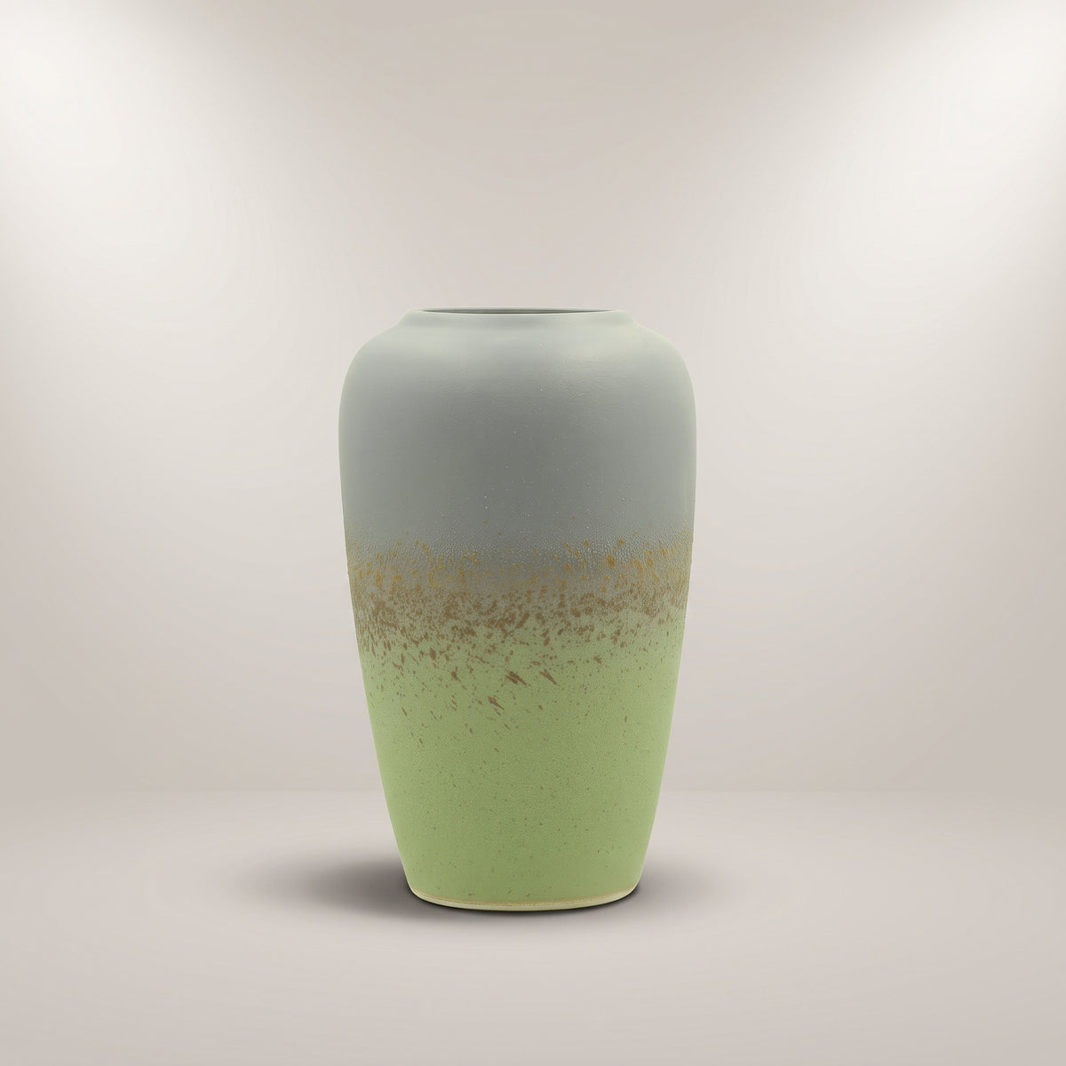 Ceramic Large Green and Grey Flower Vase By Zodiya