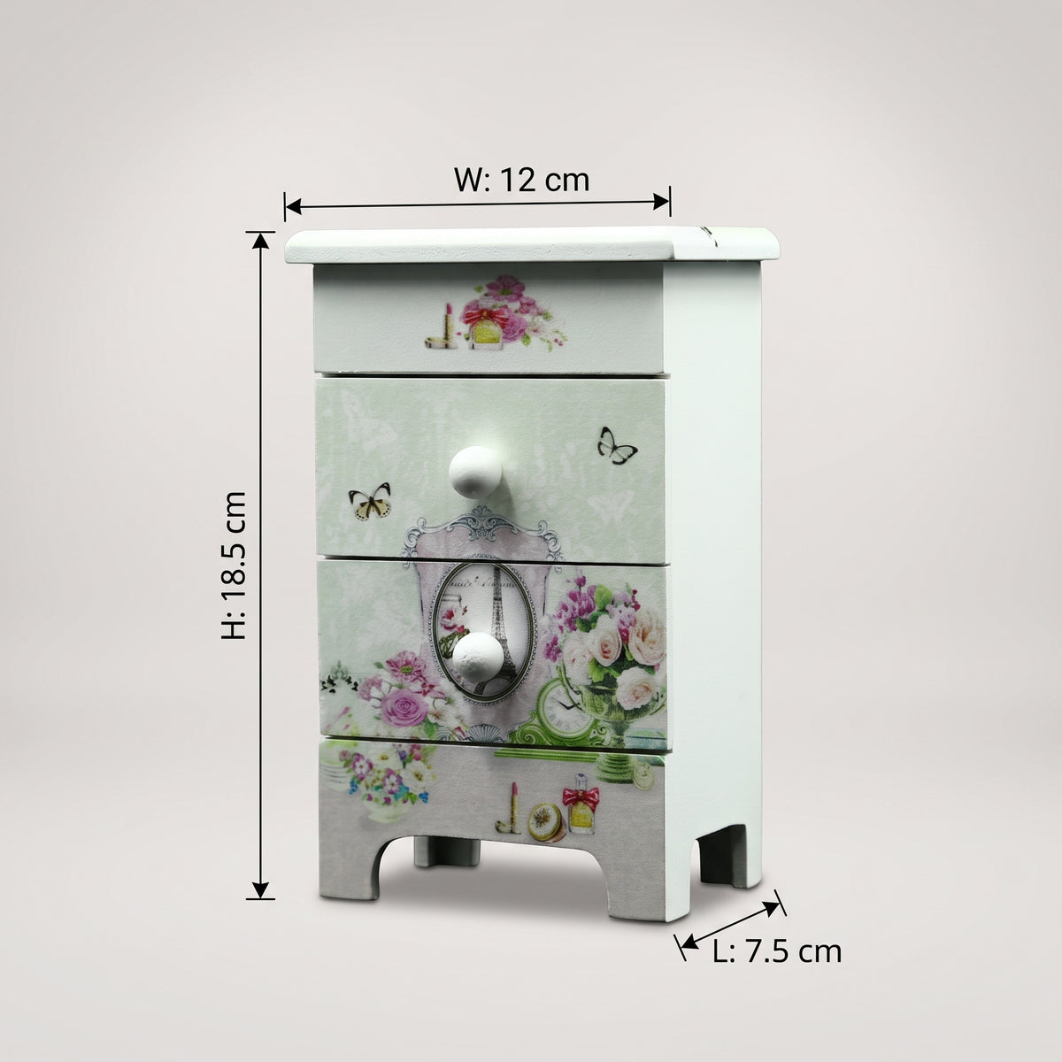 White Wooden Jewellery Organiser Box By Zodiya