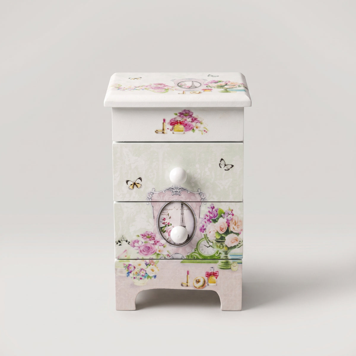 White Wooden Jewellery Organiser Box By Zodiya
