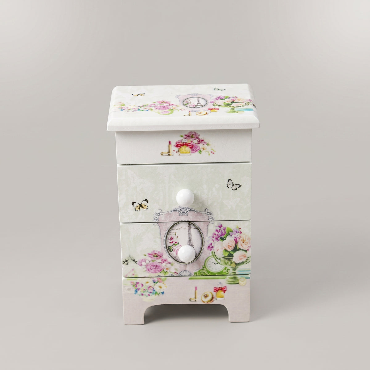 White Wooden Jewellery Organiser Box By Zodiya