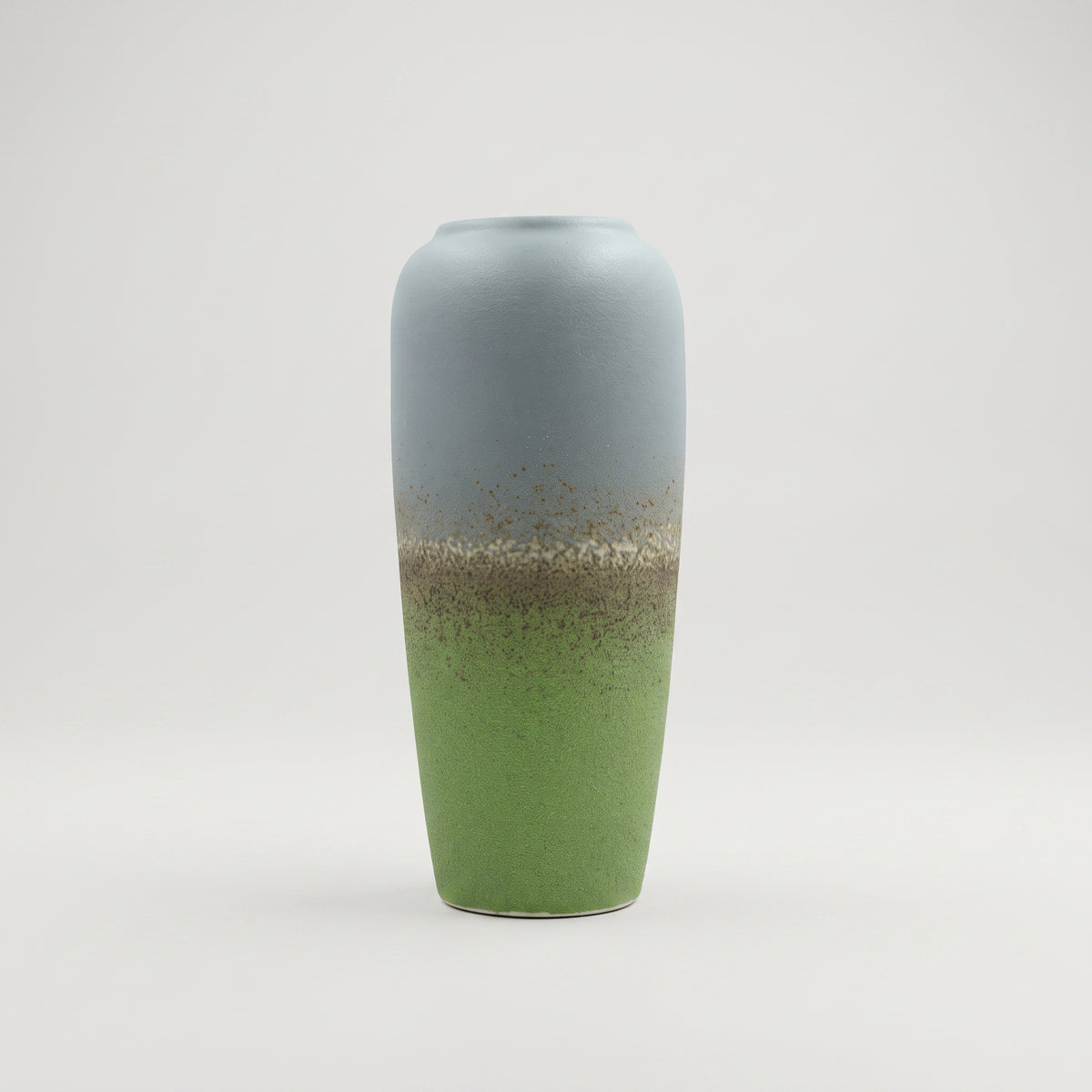 Sage Green and Grey Large Ceramic Flower Vase By Zodiya