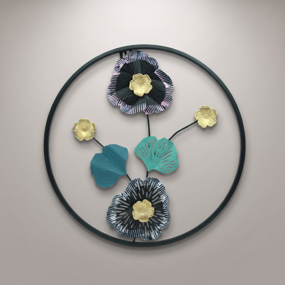 Round Floral Metal Wall Decor By Zodiya