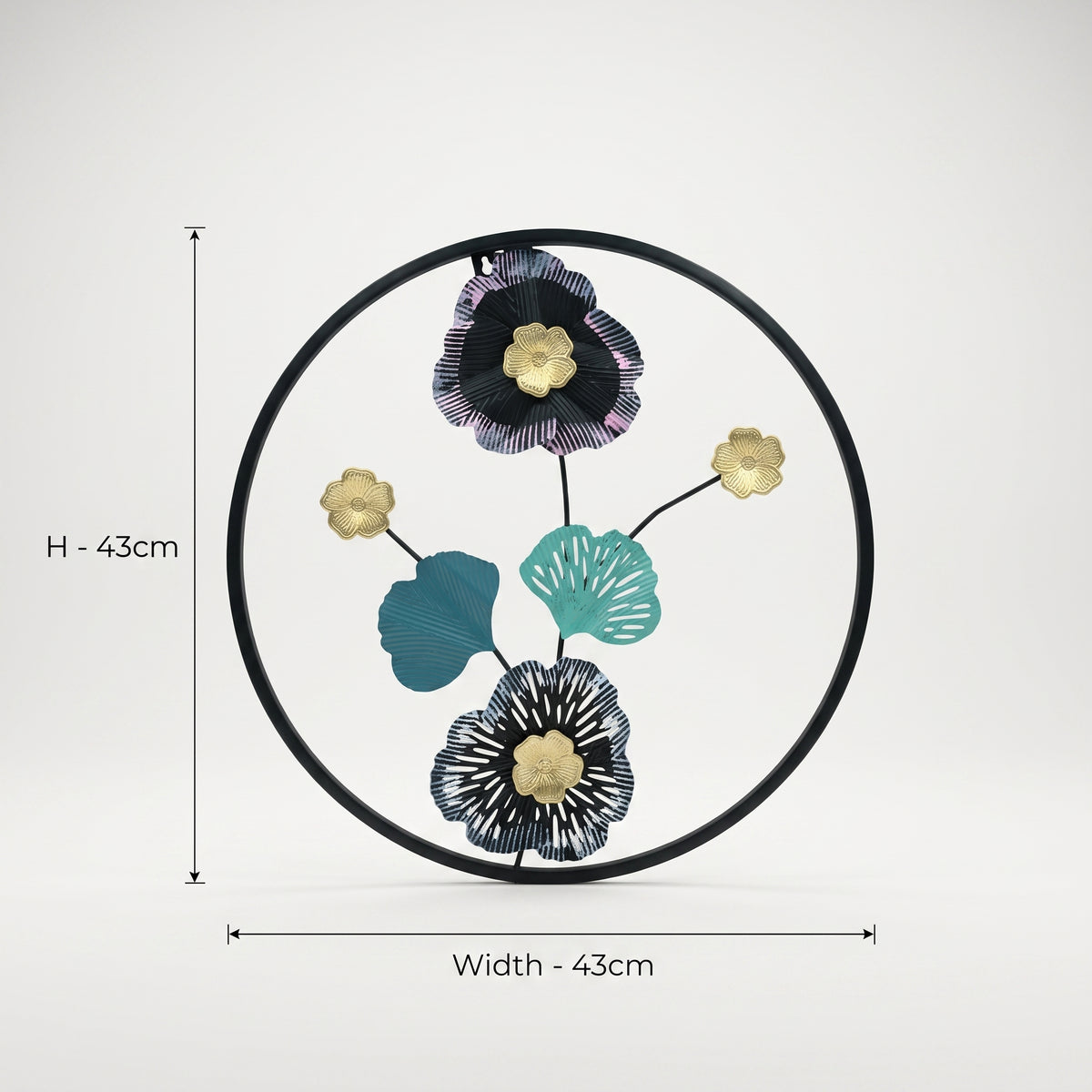 Round Floral Metal Wall Decor By Zodiya
