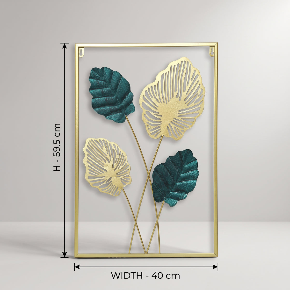 Gold & Green Metal Leaf Wall Art by Zodiya