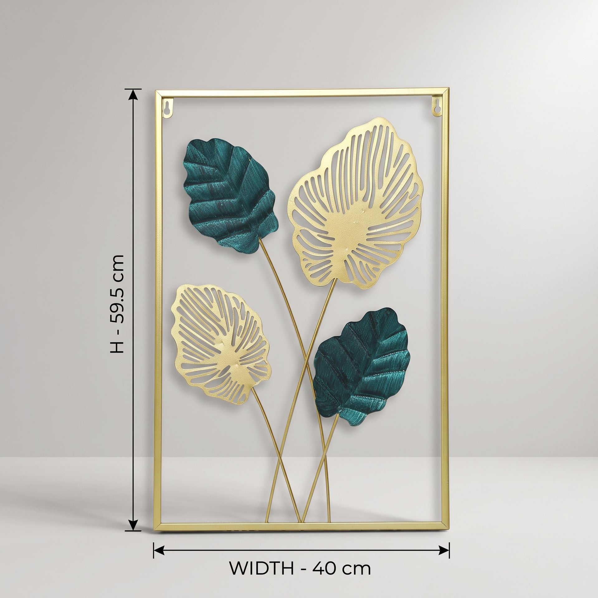 Metal Teal and Gold Wall Decor By Zodiya