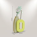 Yellow Wooden Floral Vase Wall Decor by Zodiya
