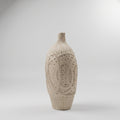 Beige Carved Ceramic Flower Vase By Zodiya