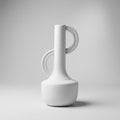 White Dual Handle Small Ceramic Vase By Zodiya