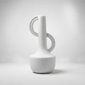 White Dual Handle Small Ceramic Vase By Zodiya