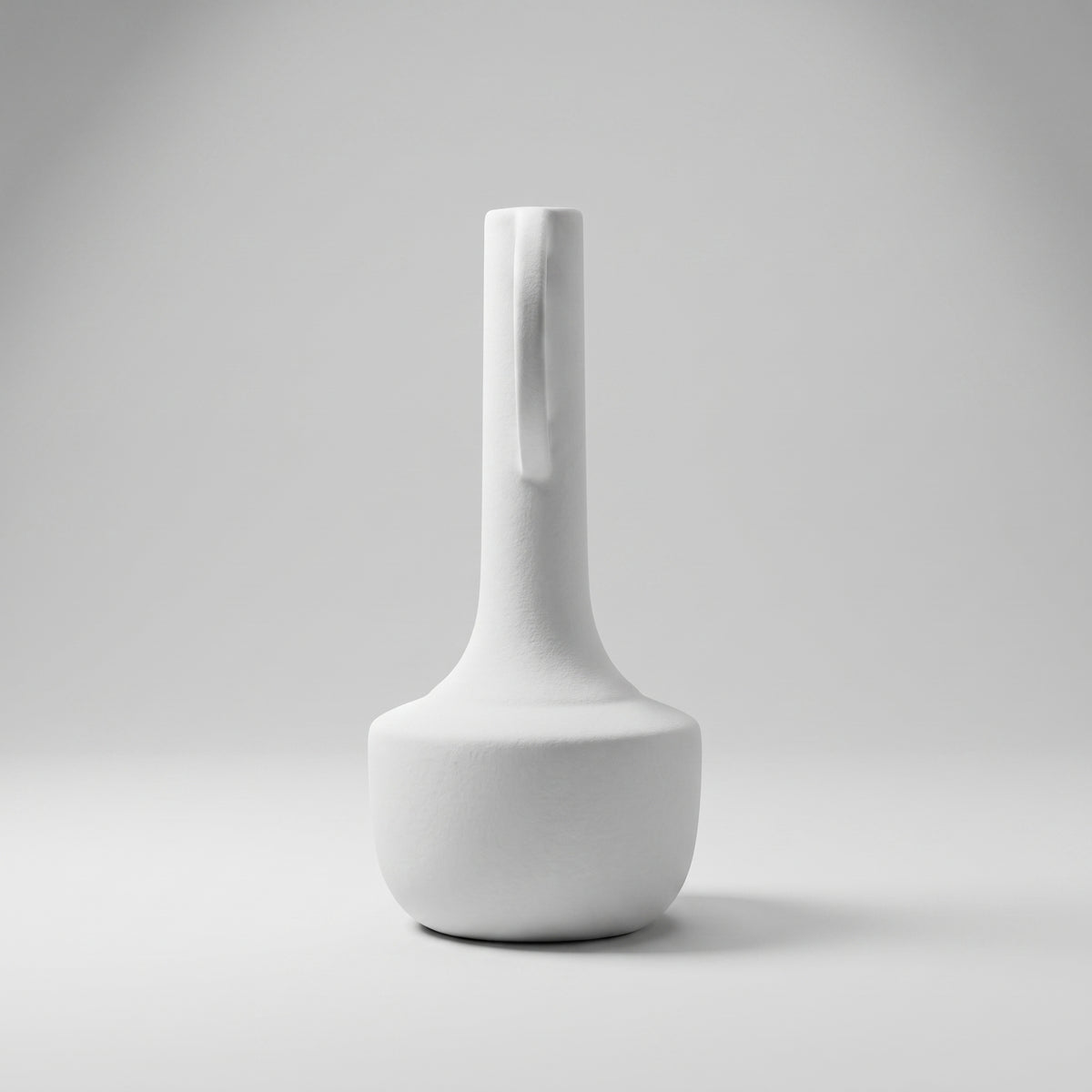 White Dual Handle Small Ceramic Vase By Zodiya