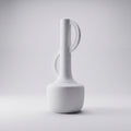 White Dual Handle Ceramic Bottle Vase By Zodiya