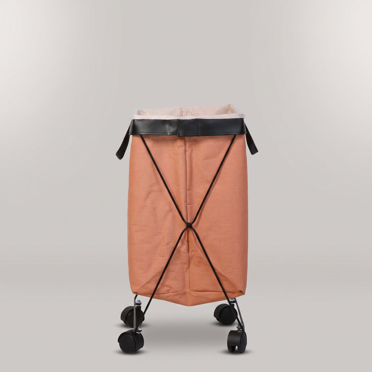 Brick Colour Rolling Laundry Basket by Zodiya