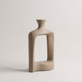 Beige Ceramic Sculpture Flower Vase By Zodiya