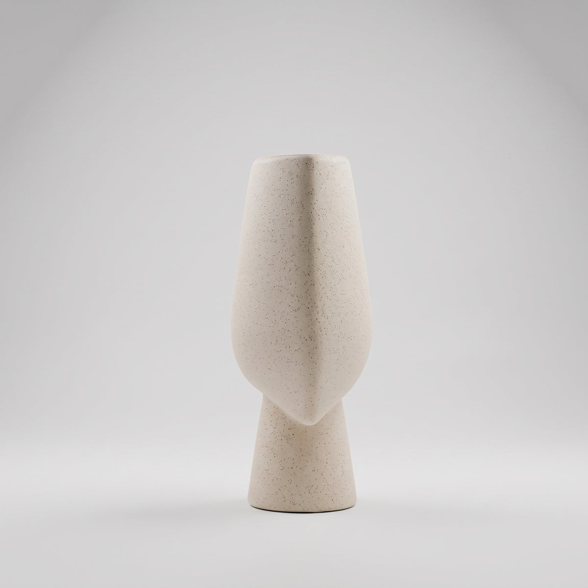 Beige Speckled Ceramic Vase By Zodiya