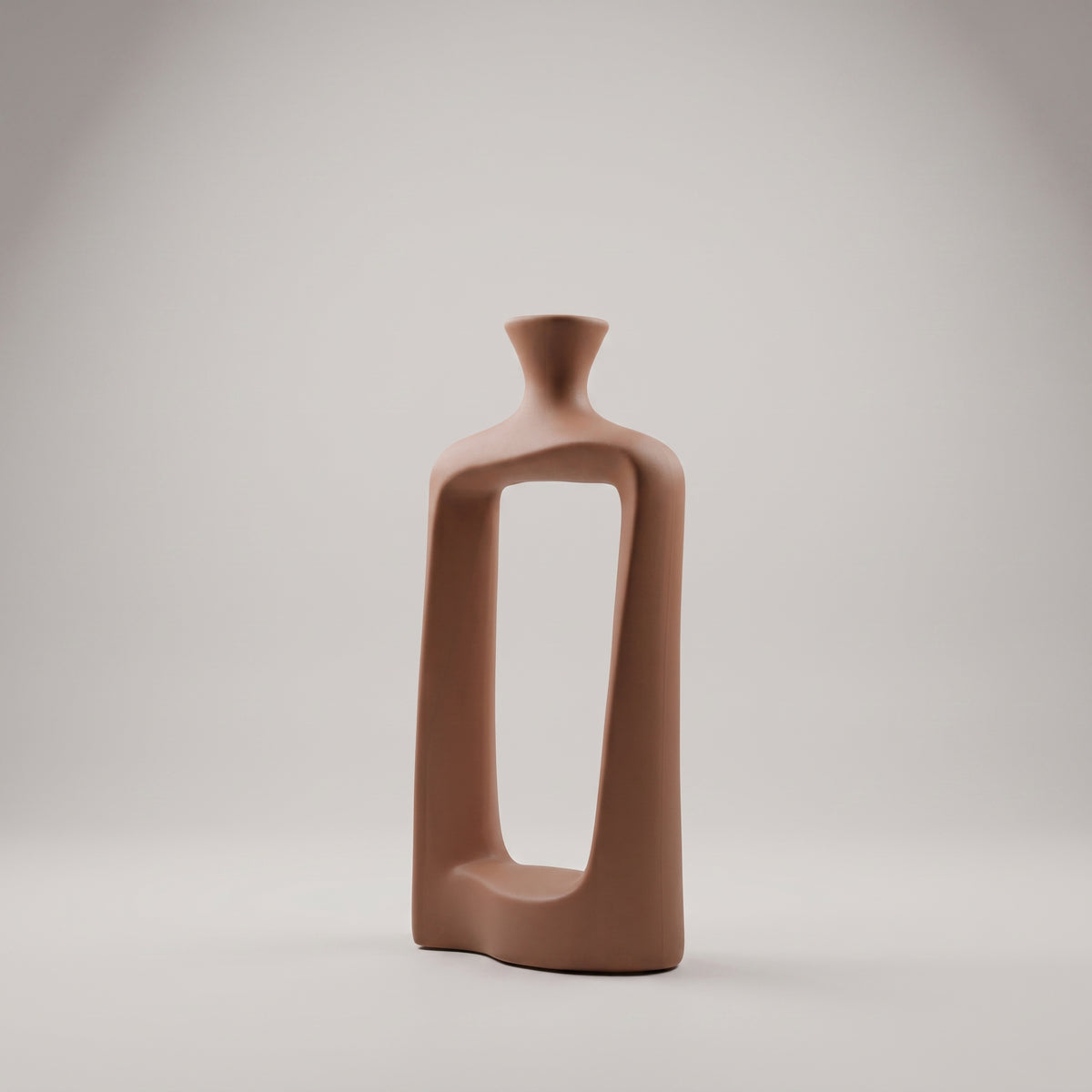 Terracotta Rectangle Sculpture Vase By Zodiya