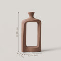 Terracotta Rectangle Sculpture Vase By Zodiya