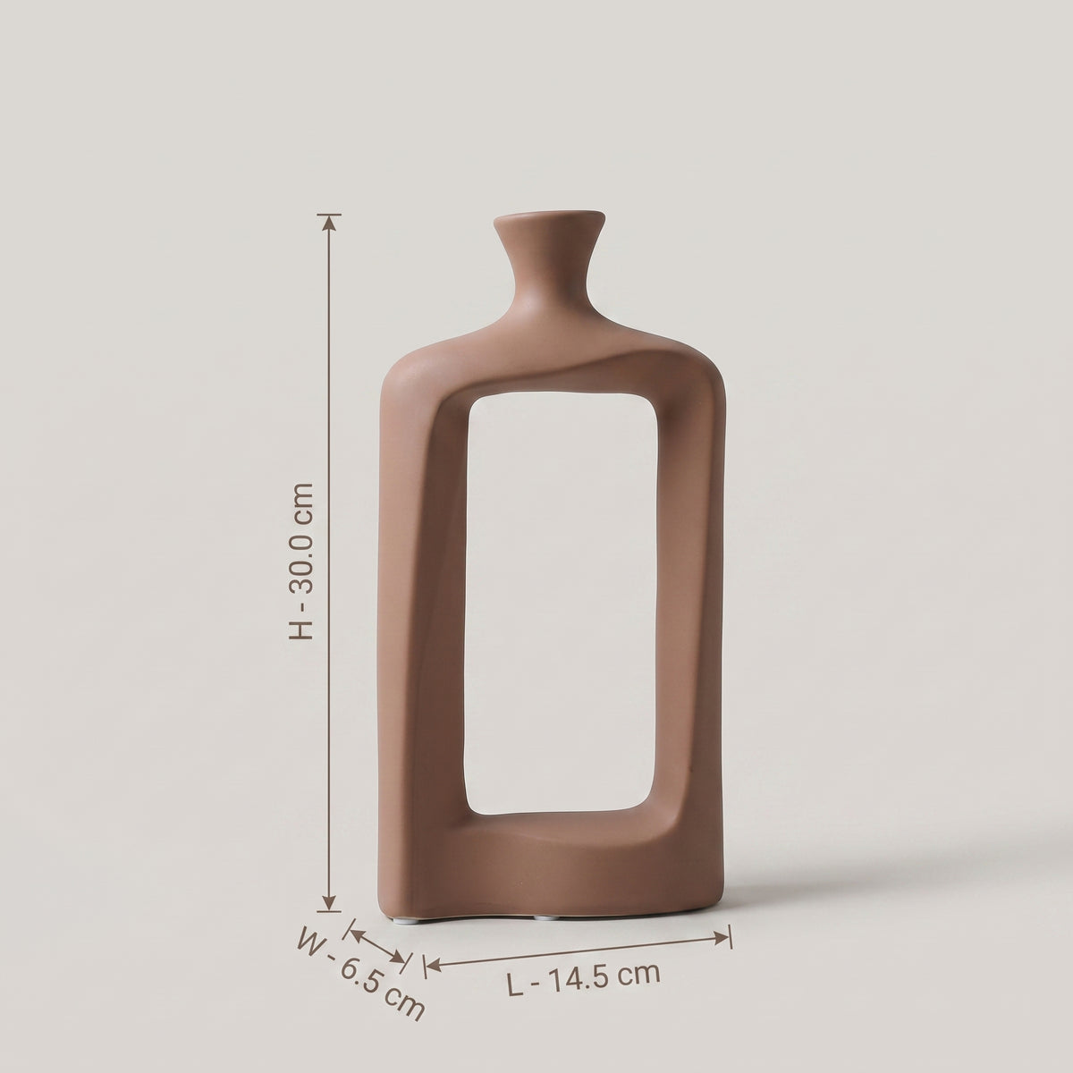 Terracotta Rectangle Sculpture Vase By Zodiya