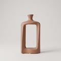Terracotta Rectangle Sculpture Vase By Zodiya