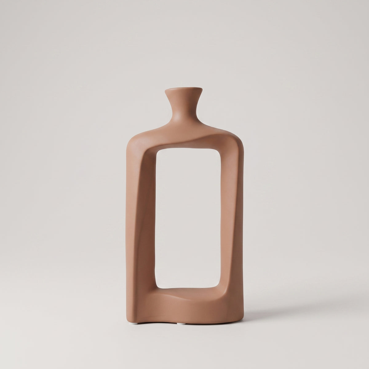 Terracotta Rectangle Sculpture Vase By Zodiya