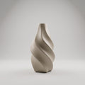 Beige Spiral Ceramic Flower Vase By Zodiya