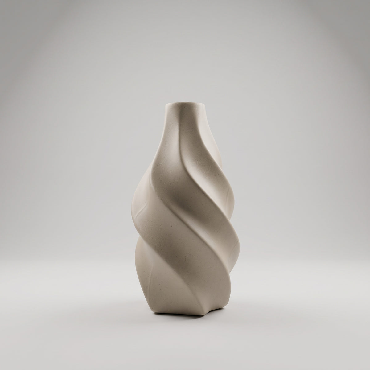 Beige Spiral Ceramic Flower Vase By Zodiya