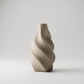 Beige Spiral Ceramic Flower Vase By Zodiya