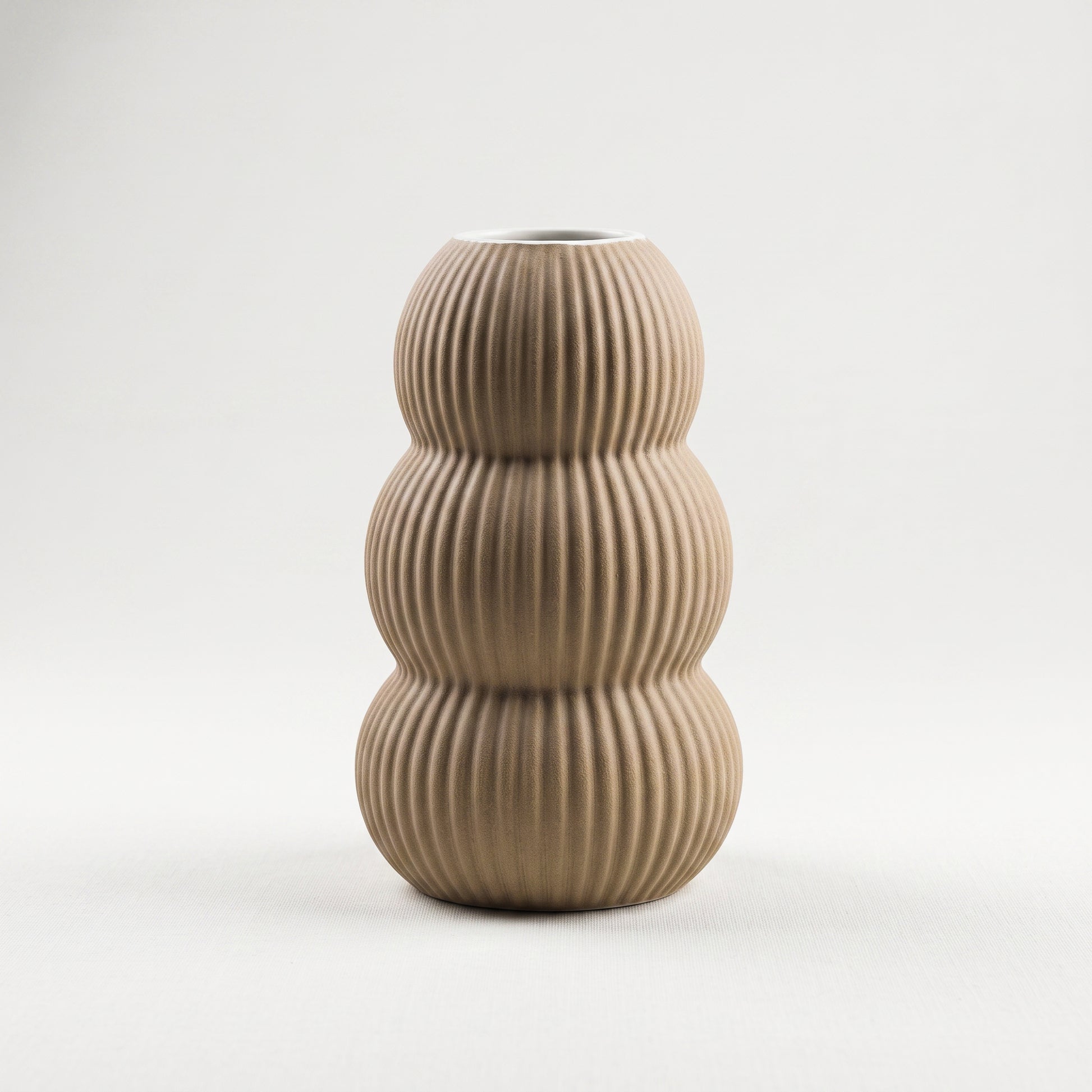 3 Layer Brown Ceramic Vase By Zodiya-3