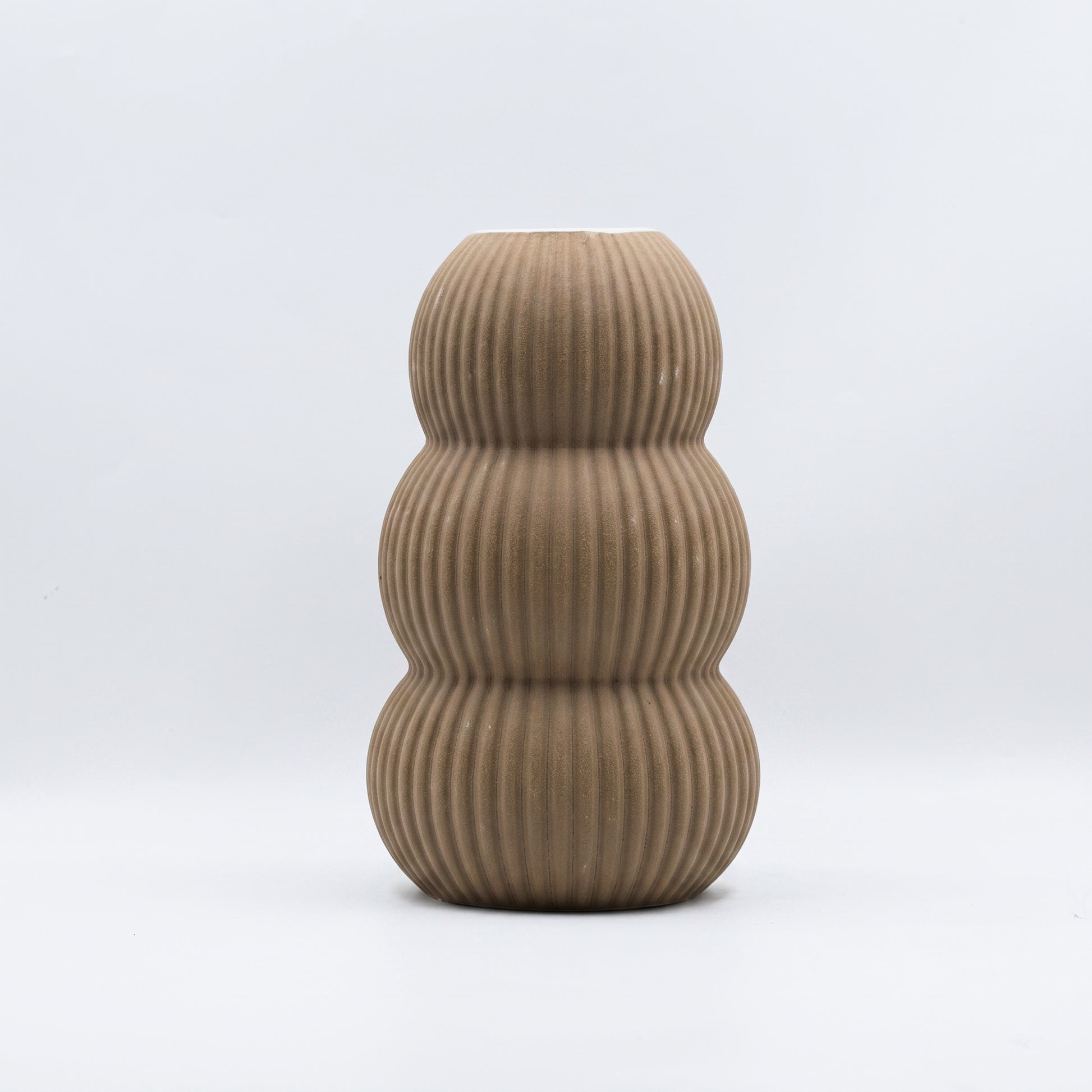 3 Layer Brown Ceramic Vase By Zodiya-4