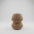 Brown Stripped Ceramic Vase By Zodiya
