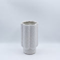 White Ceramic Stone Vase By Zodiya