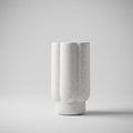 White Ceramic Stone Vase By Zodiya