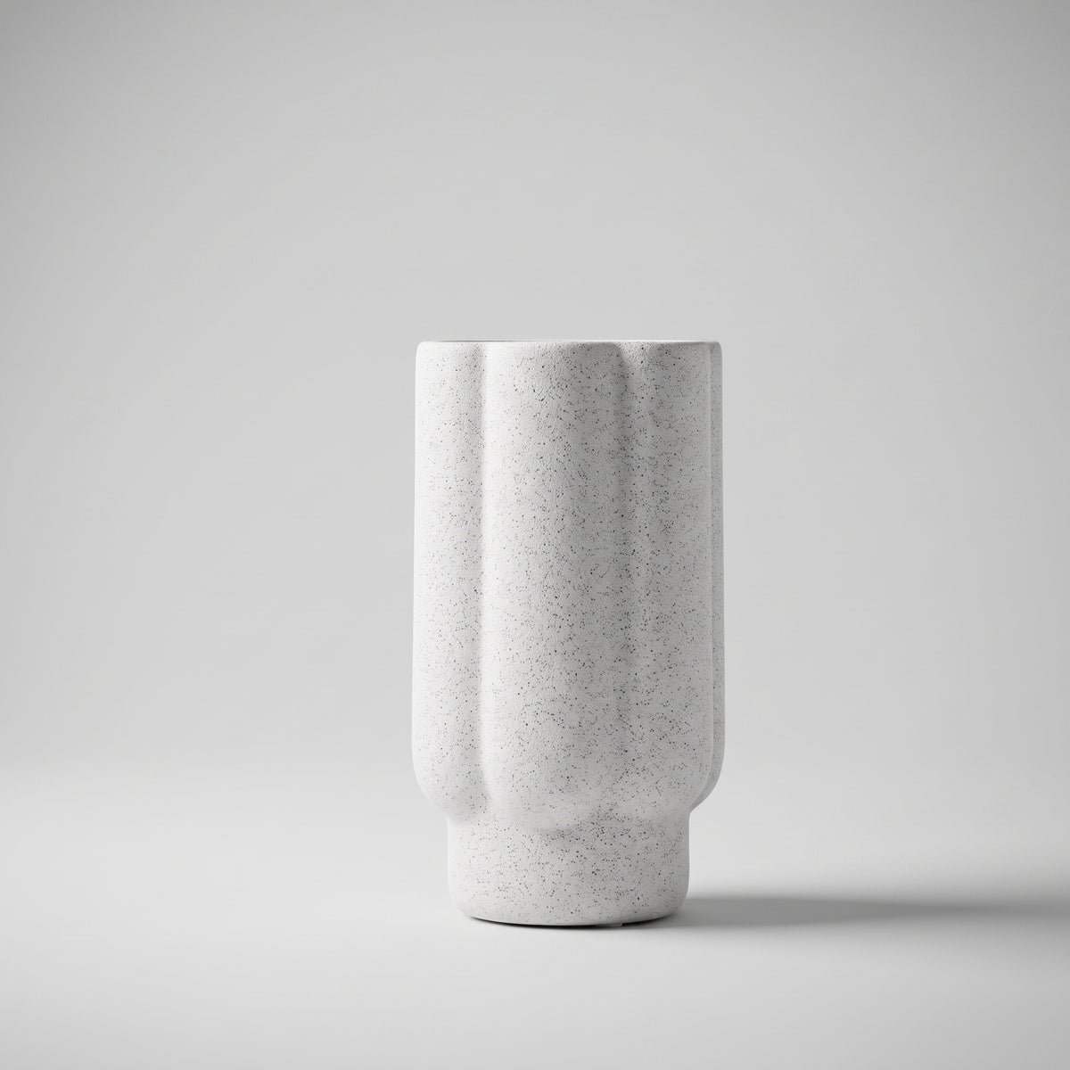 White Ceramic Stone Vase By Zodiya
