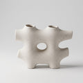 White Ceramic Sculpture Vase By Zodiya