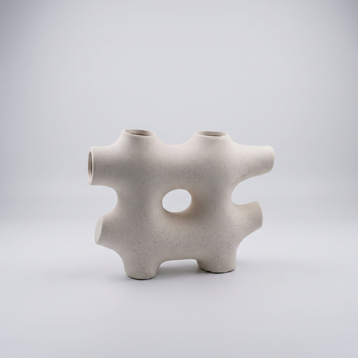 White Ceramic Sculpture Vase By Zodiya