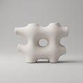 White Ceramic Sculpture Vase By Zodiya