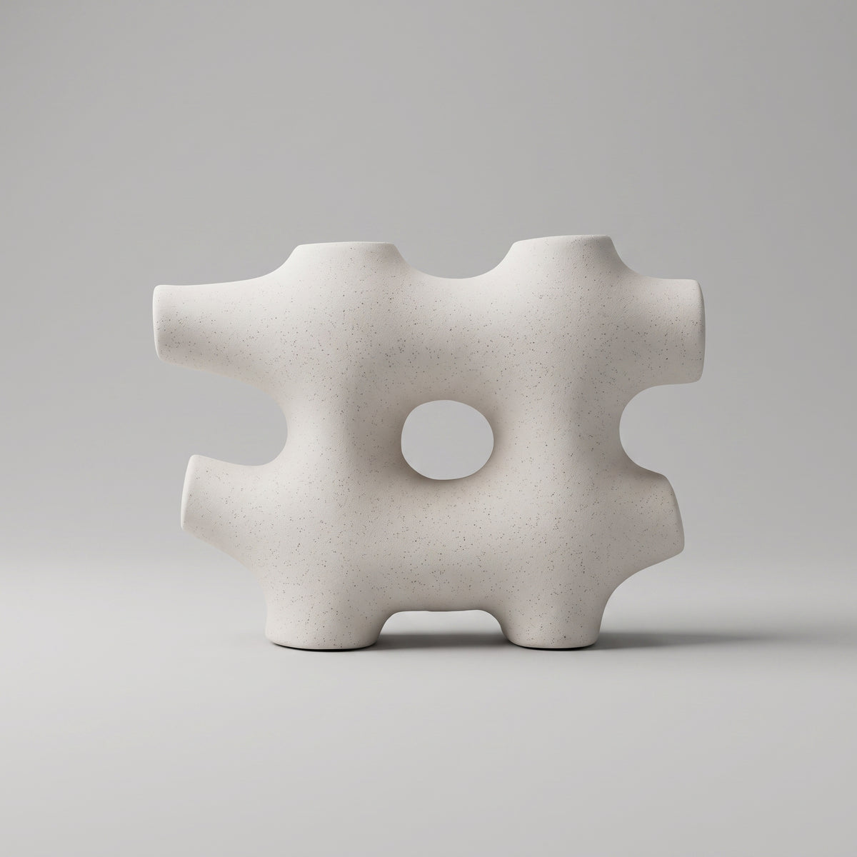 White Ceramic Sculpture Vase By Zodiya