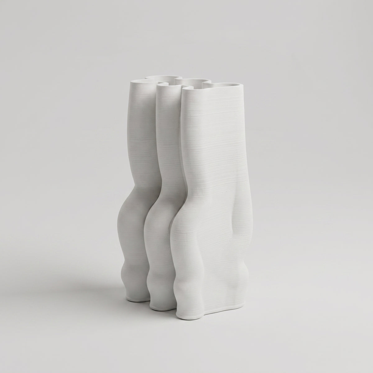 White Wavy Ceramic Flower Vase By Zodiya