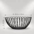 Black Round Metal Fruit Basket By Zodiya