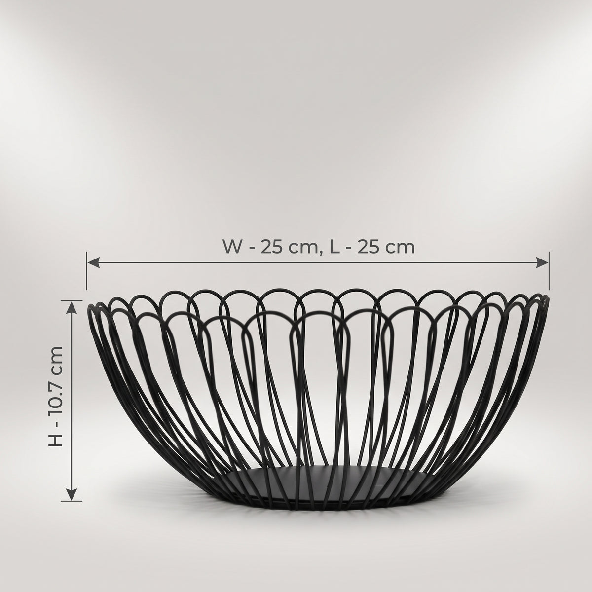 Black Round Metal Fruit Basket By Zodiya