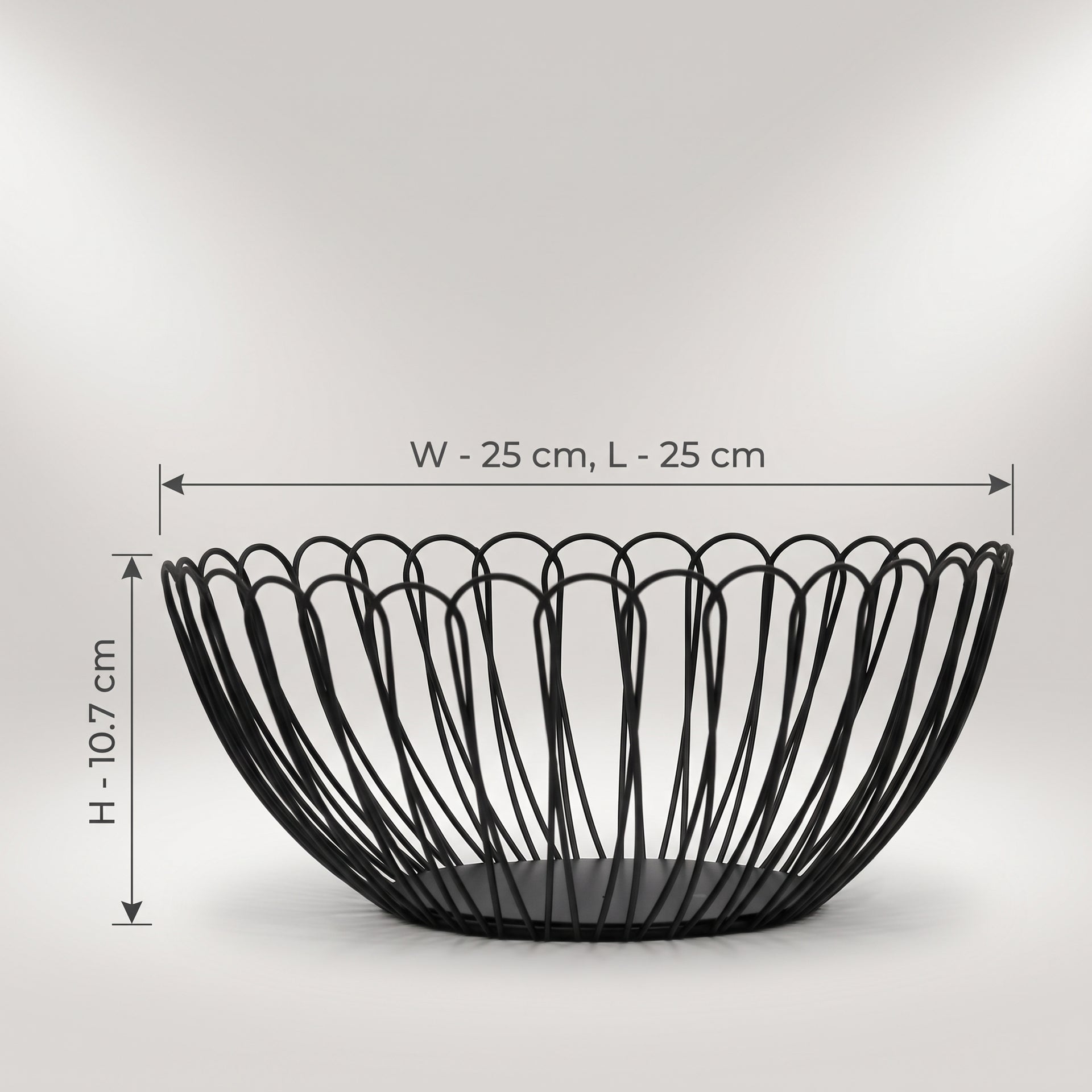 Black Iron Fruit Basket By Zodiya