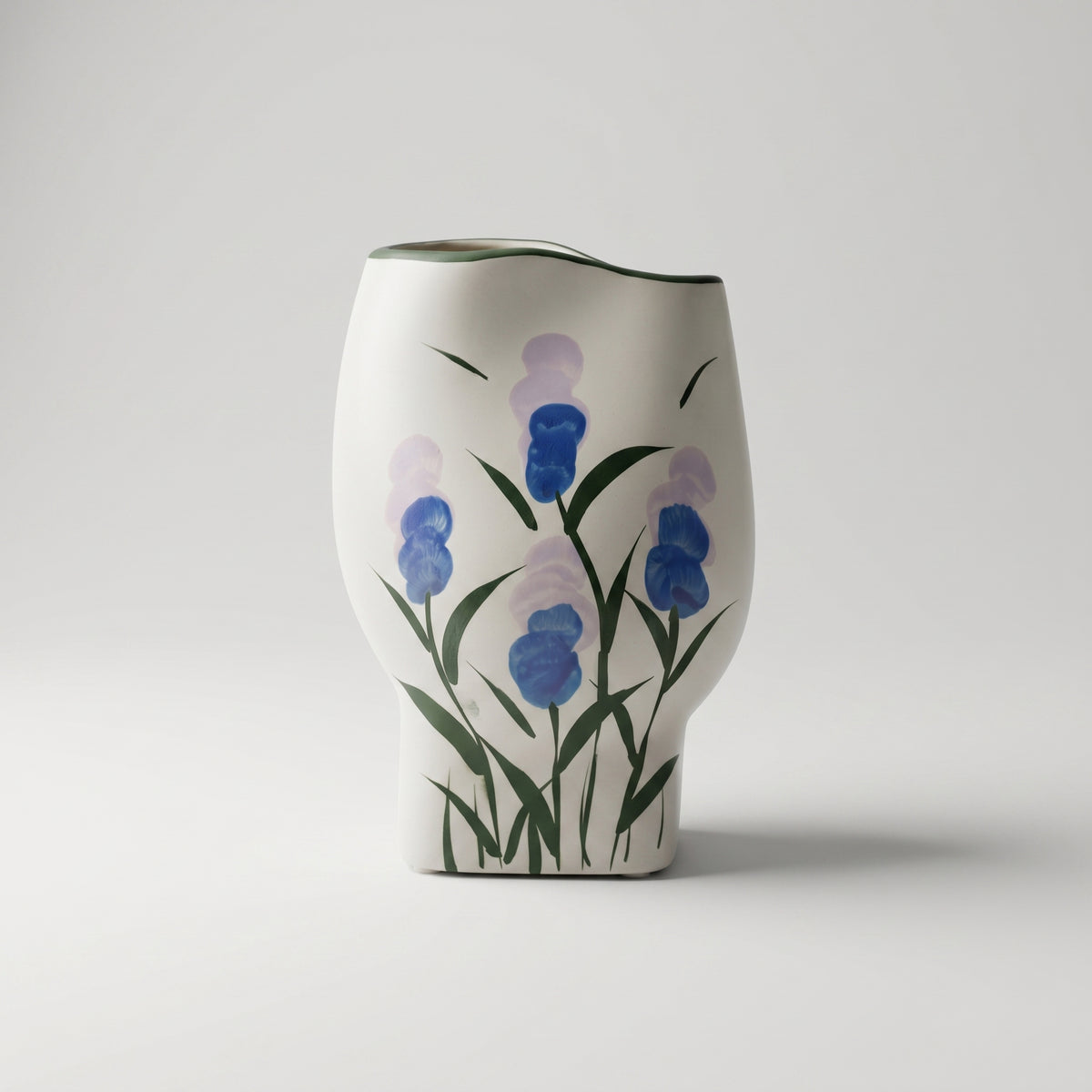 Floral Painted White Ceramic Flower Vase (large) By Zodiya