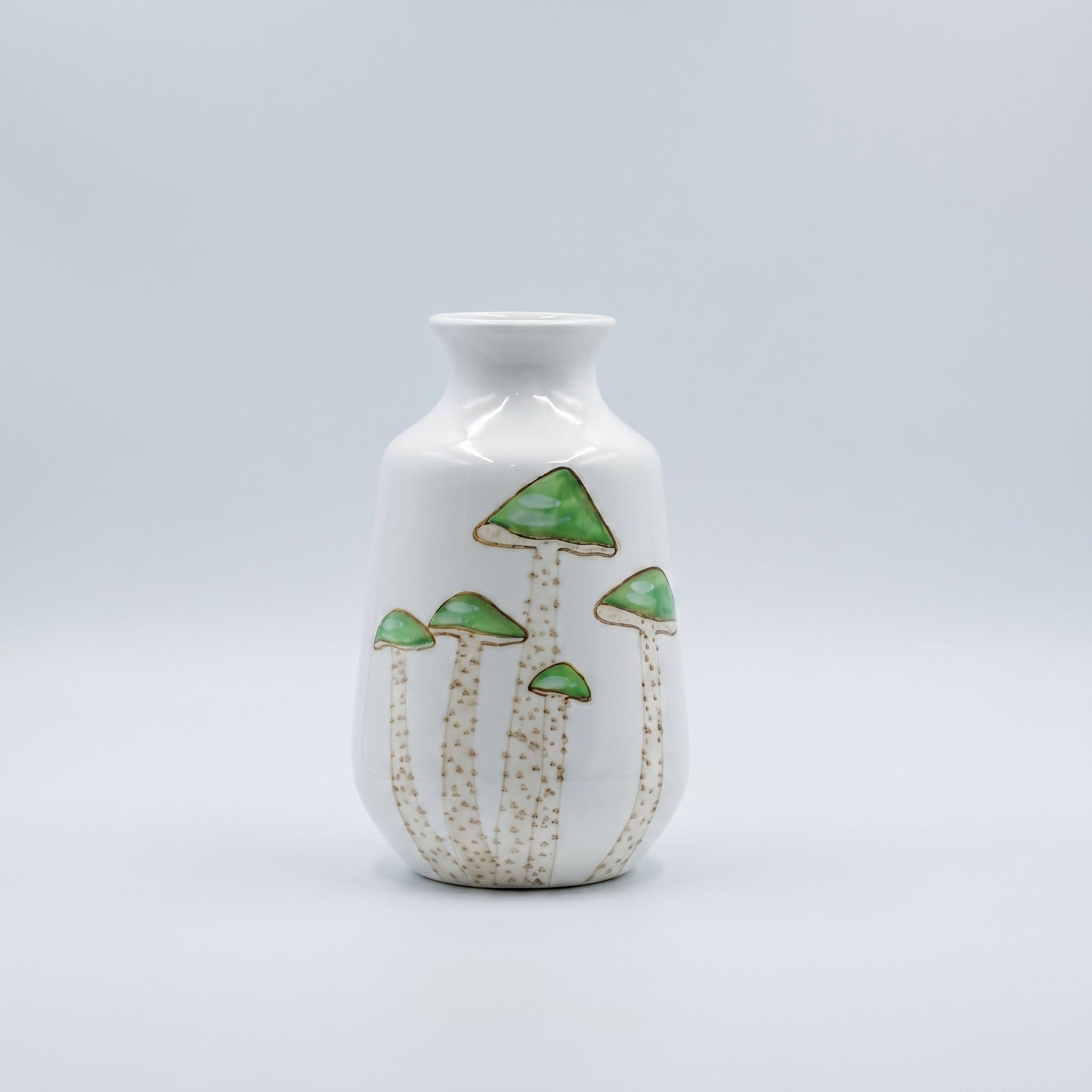 Green Mushroom Design Ceramic Flower Vase By Zodiya-4