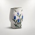 Floral Painted White Ceramic Flower Vase (large) By Zodiya