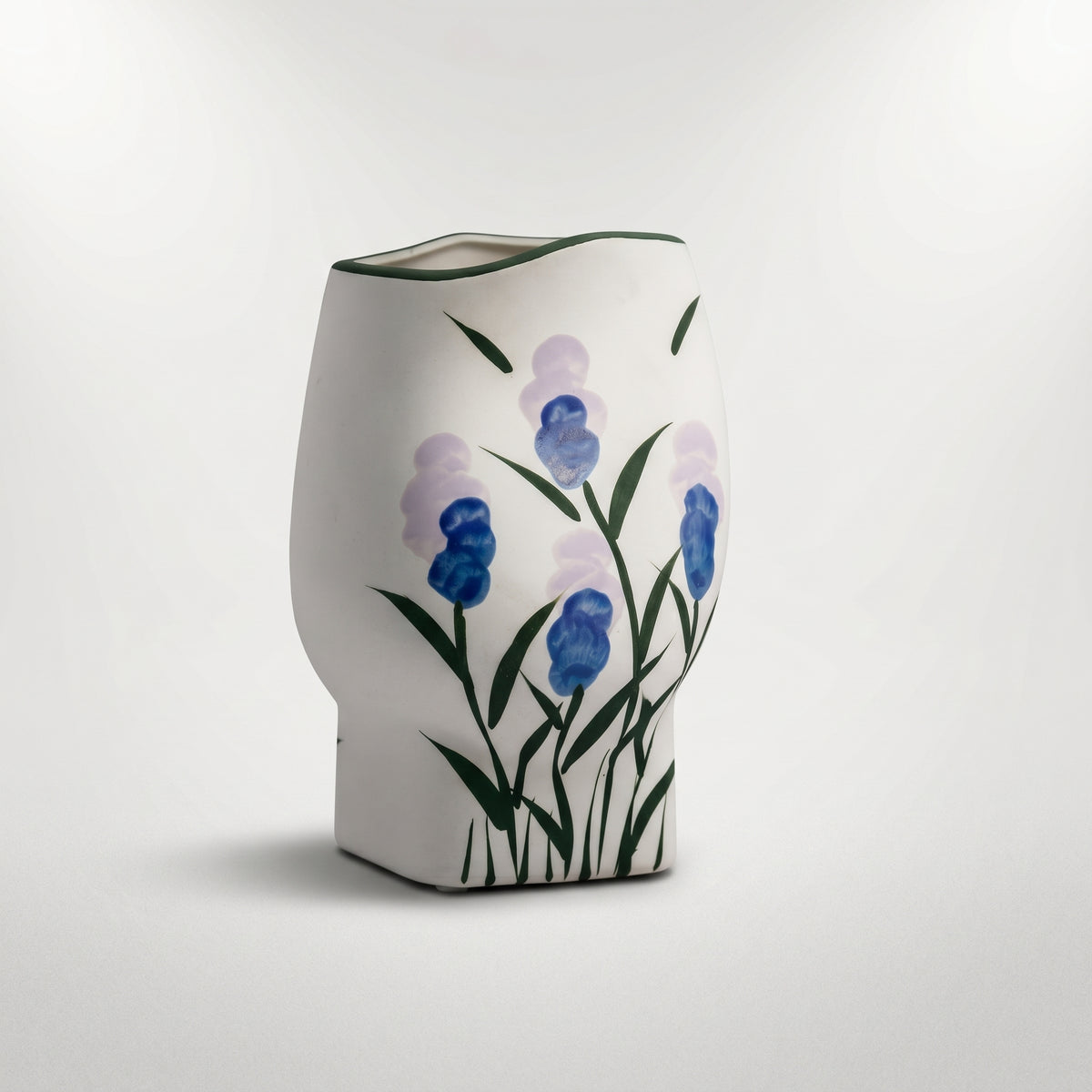 Floral Painted White Ceramic Flower Vase (large) By Zodiya