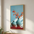 Blue Flower Vase Wall Frame by Zodiya