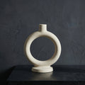 Off-White Circular Ceramic Ring Vase by Zodiya