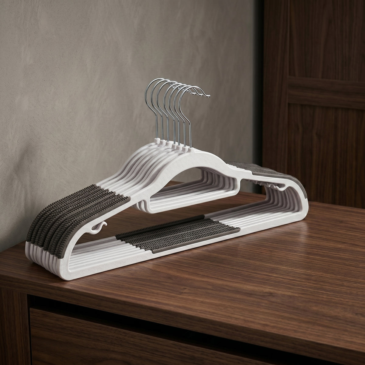 White Clothes Hanger Set of 10 by Zodiya