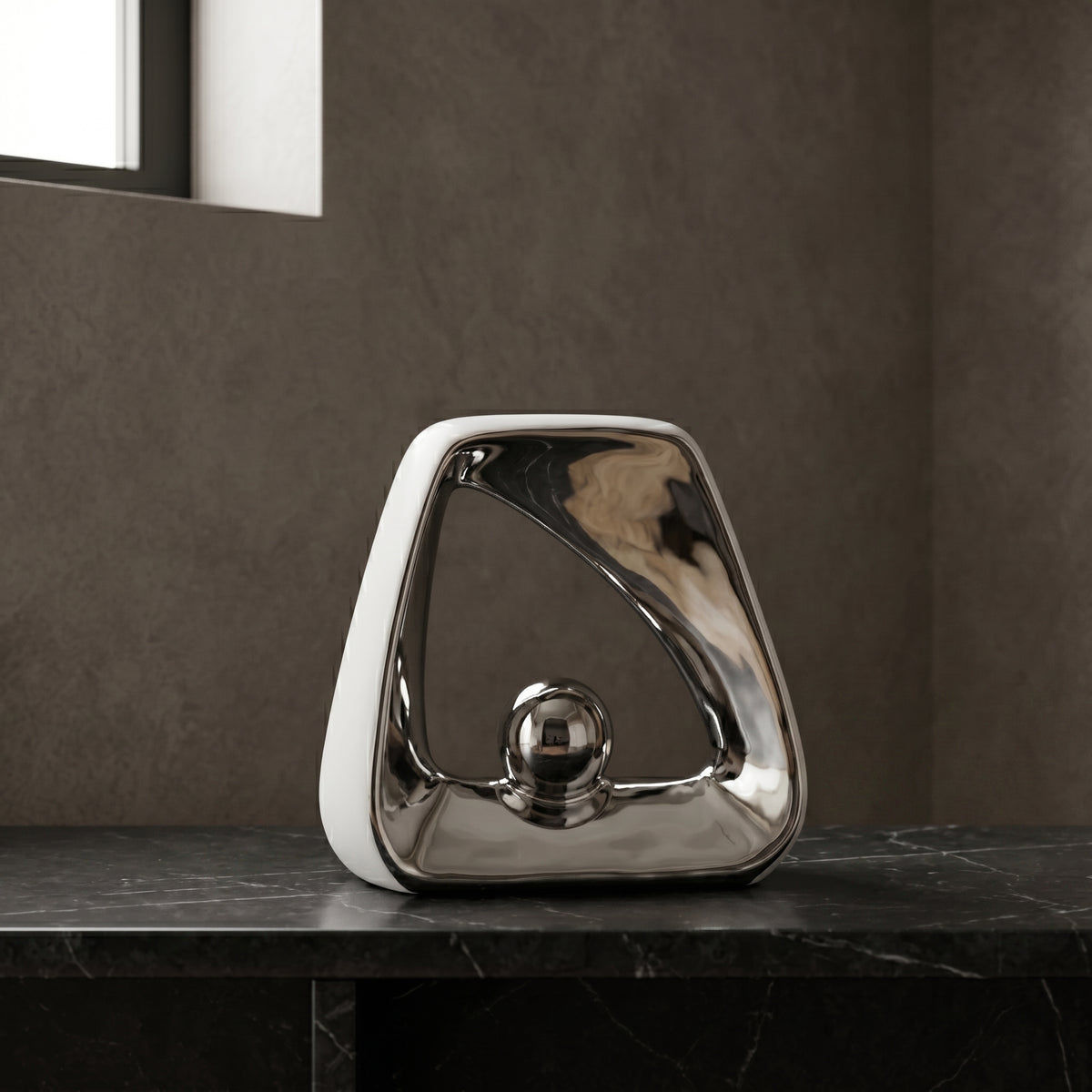 Small Silver and White Ceramic Decor by Zodiya