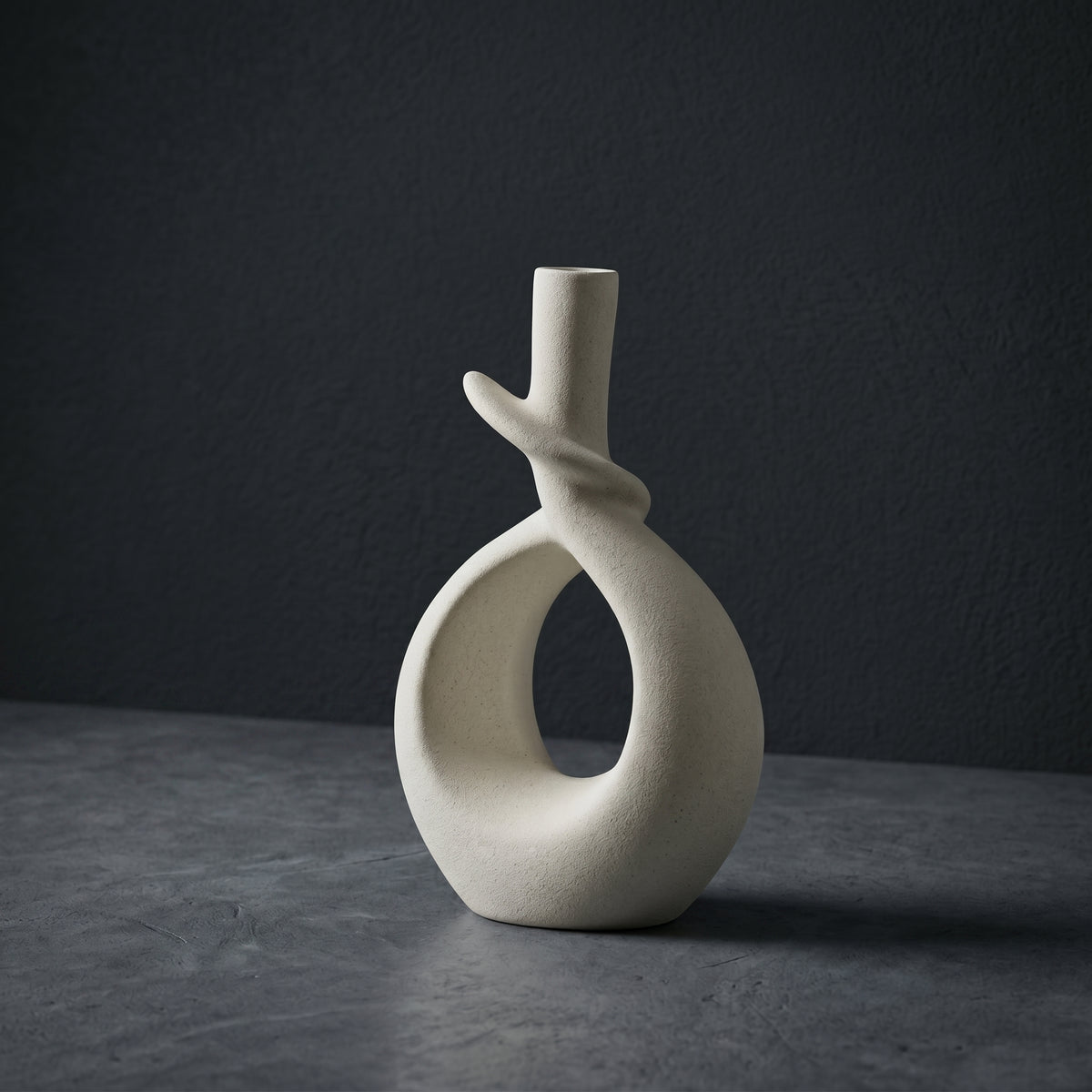 White Knot Ceramic Flower Vase (Large) by Zodiya
