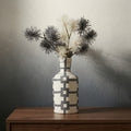 Cream and Grey Ceramic Flower Vase By Zodiya